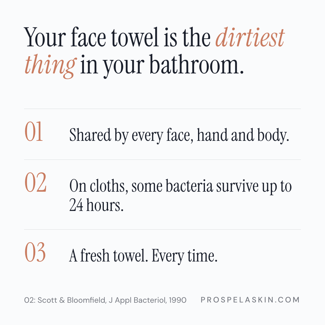 Clean Skin with disposable towels
